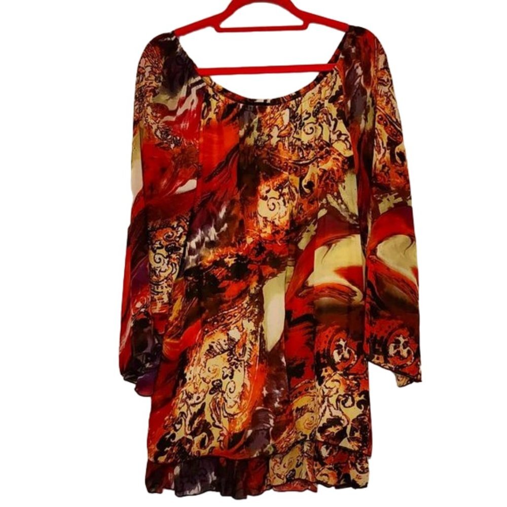 EUC Soft and Flowy Abstract Tunic by  LTX